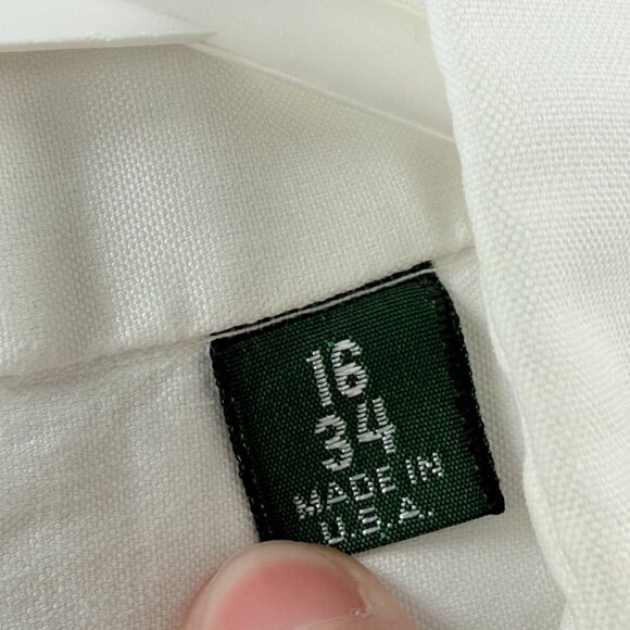 Gitman Bros Cotton TTX 16 34 Oxford Pinpoint Button-Down USA White Shirt Mens - Picture 6 of 16